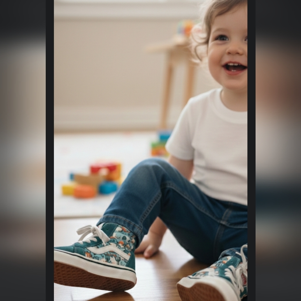 Kids High-Top Sneakers with Fun Print